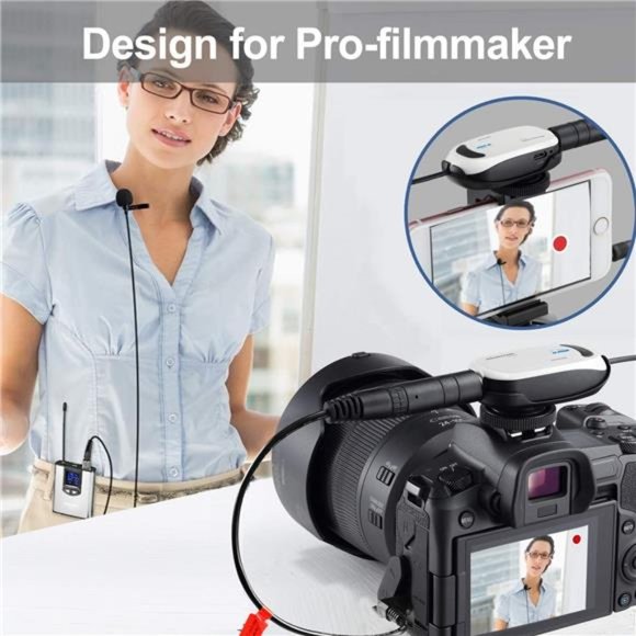 Wireless Headset Lavalier Microphone System Wireless Lapel Mic Best for iPhone - Picture 3 of 6